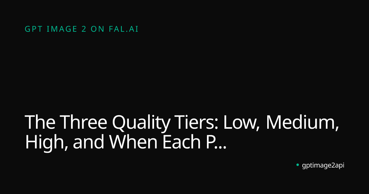 The Three Quality Tiers: Low, Medium, High, and When Each Pays Off ...